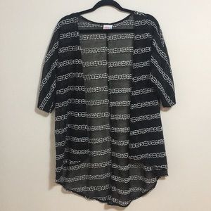 LuLaRoe black and white Lindsay cardigan